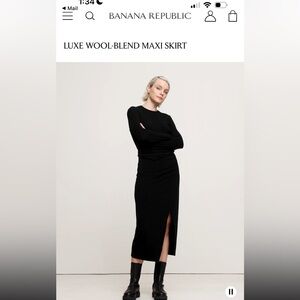 Banana Republic Black Midi Skirt